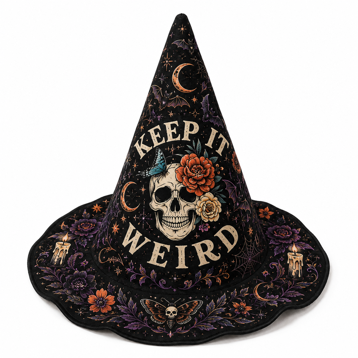 Keep it Weird Morbid Quilted Witch Hat 1 - Morbid Podcast Merch mo1 - Morbid Podcast Merch
