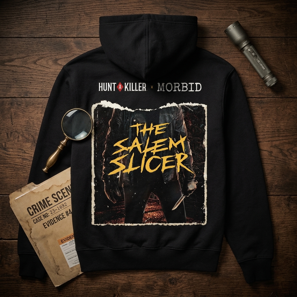 Morbid x Hunt A Killer The Salem Slicer Zip Hoodie 2 - Morbid Podcast Merch studio mockup 0 14 1 - Morbid Podcast Merch