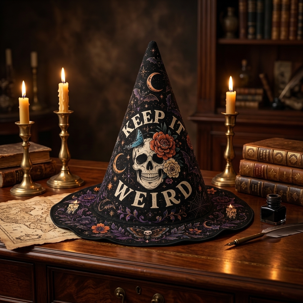 Keep it Weird Morbid Quilted Witch Hat 2 - Morbid Podcast Merch studio mockup 0 7 - Morbid Podcast Merch
