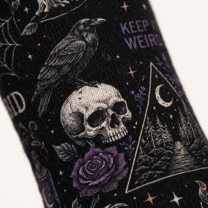 Gothic Pumpkin And Skull Sock 8 - Morbid Podcast Merch studio mockup 1 7 - Morbid Podcast Merch
