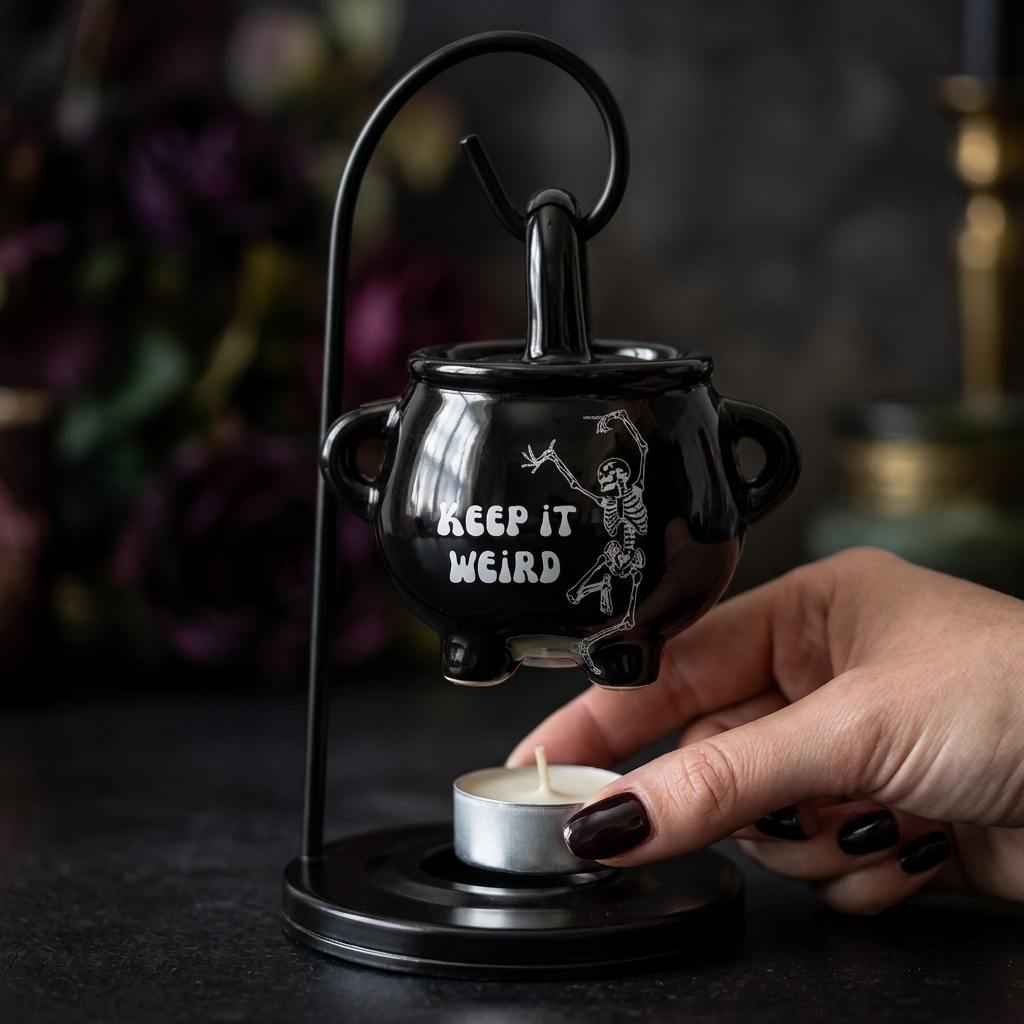 Keep It Weird True Crime Aromatherapy Furnace Witch Crucible 4 - Morbid Podcast Merch studio mockup 2 8 - Morbid Podcast Merch