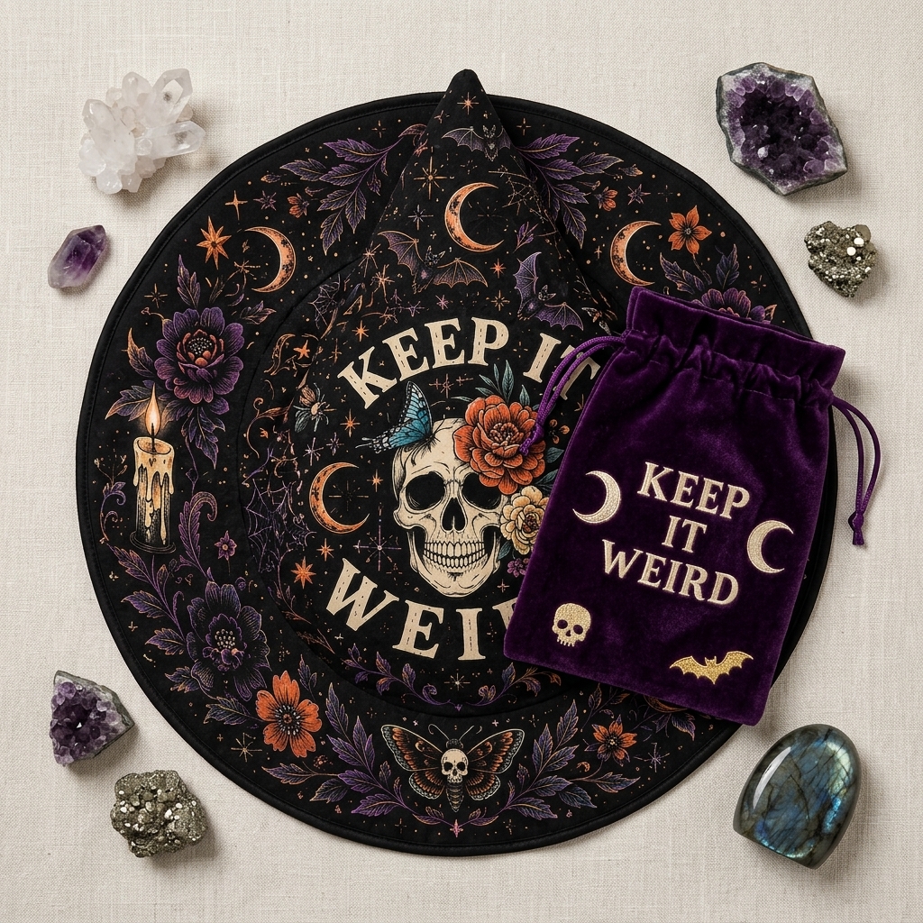 Keep it Weird Morbid Quilted Witch Hat 5 - Morbid Podcast Merch studio mockup 3 2 - Morbid Podcast Merch